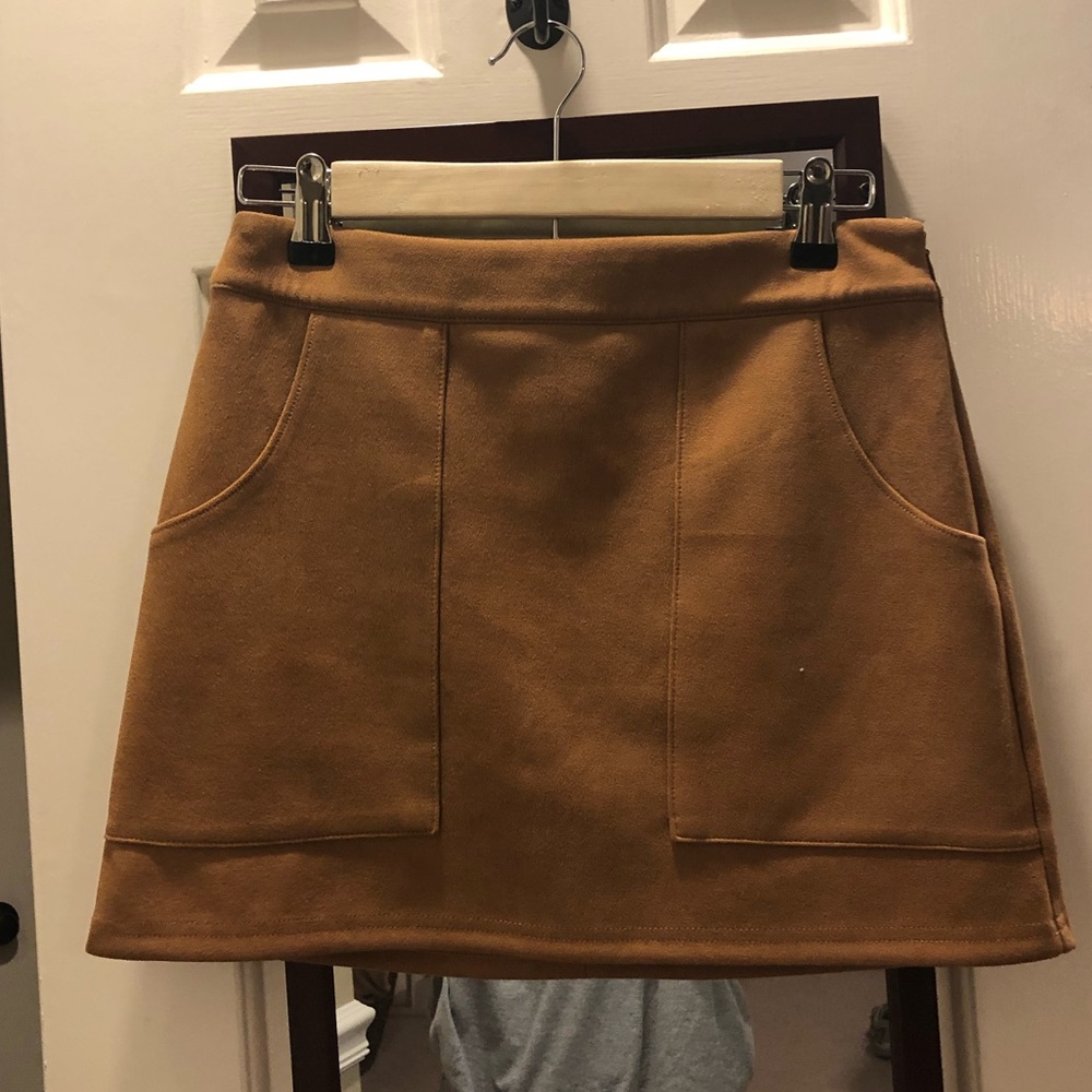 Suede mini skirt
